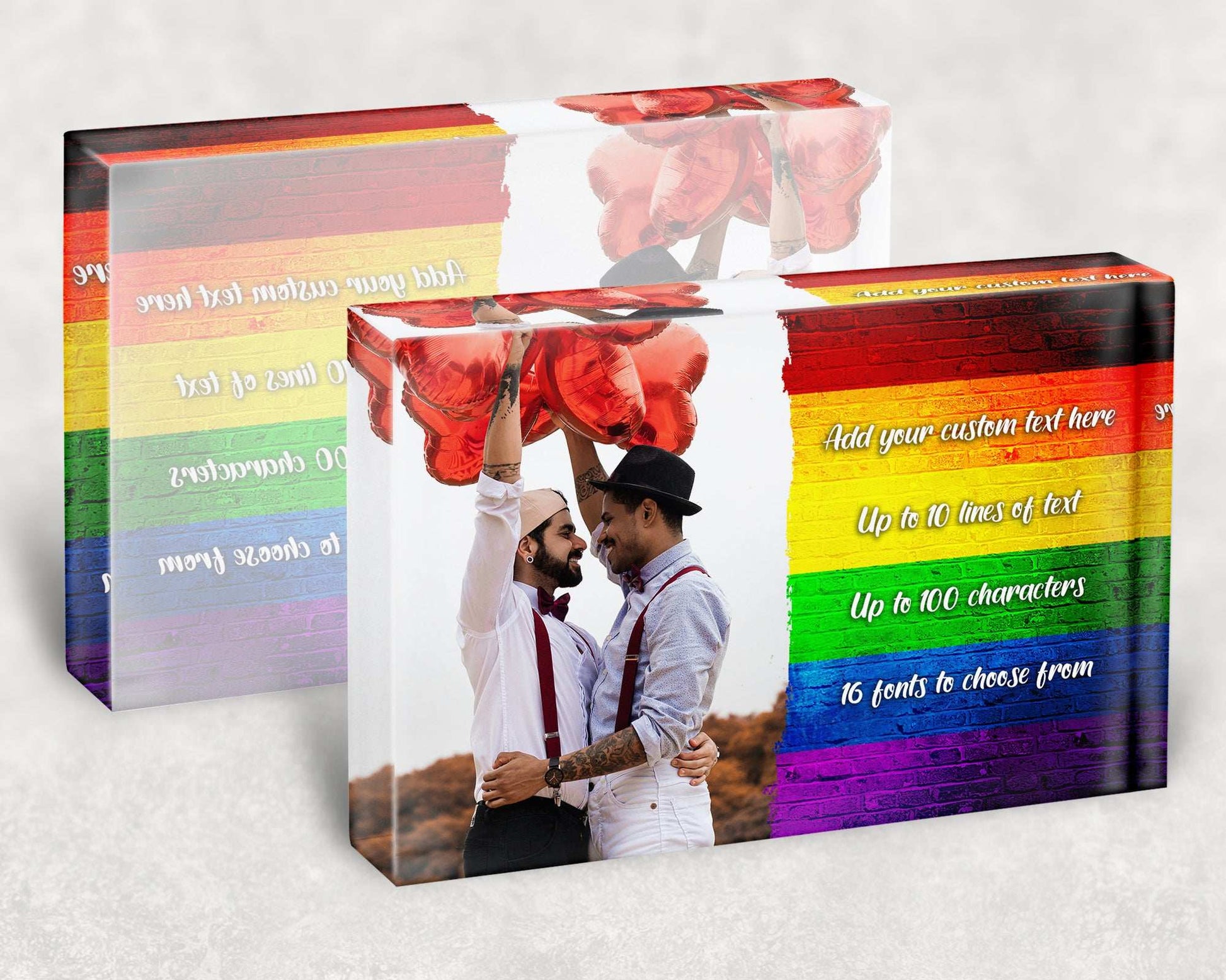 Gay Pride Flag Crystal Block - shopquality4u