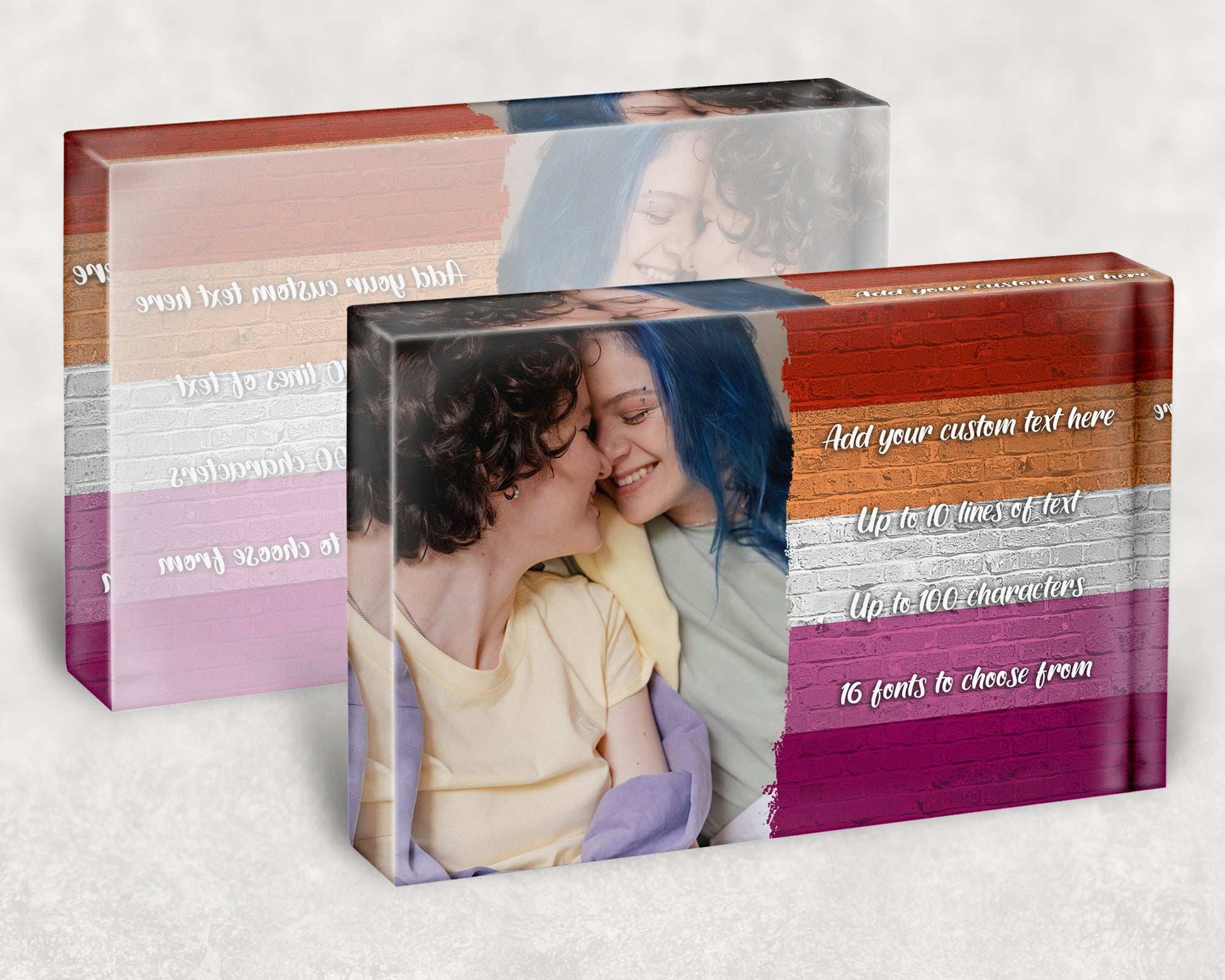 Lesbian Pride Flag Crystal Block - shopquality4u