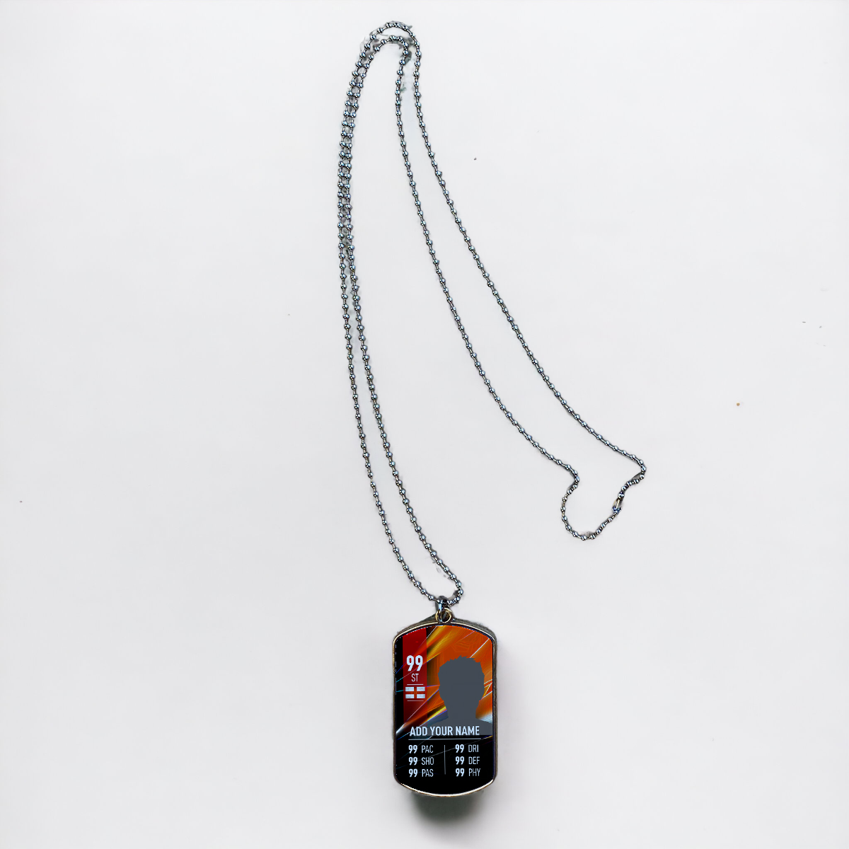 Red Background Football ID Tag Necklace - shopquality4u