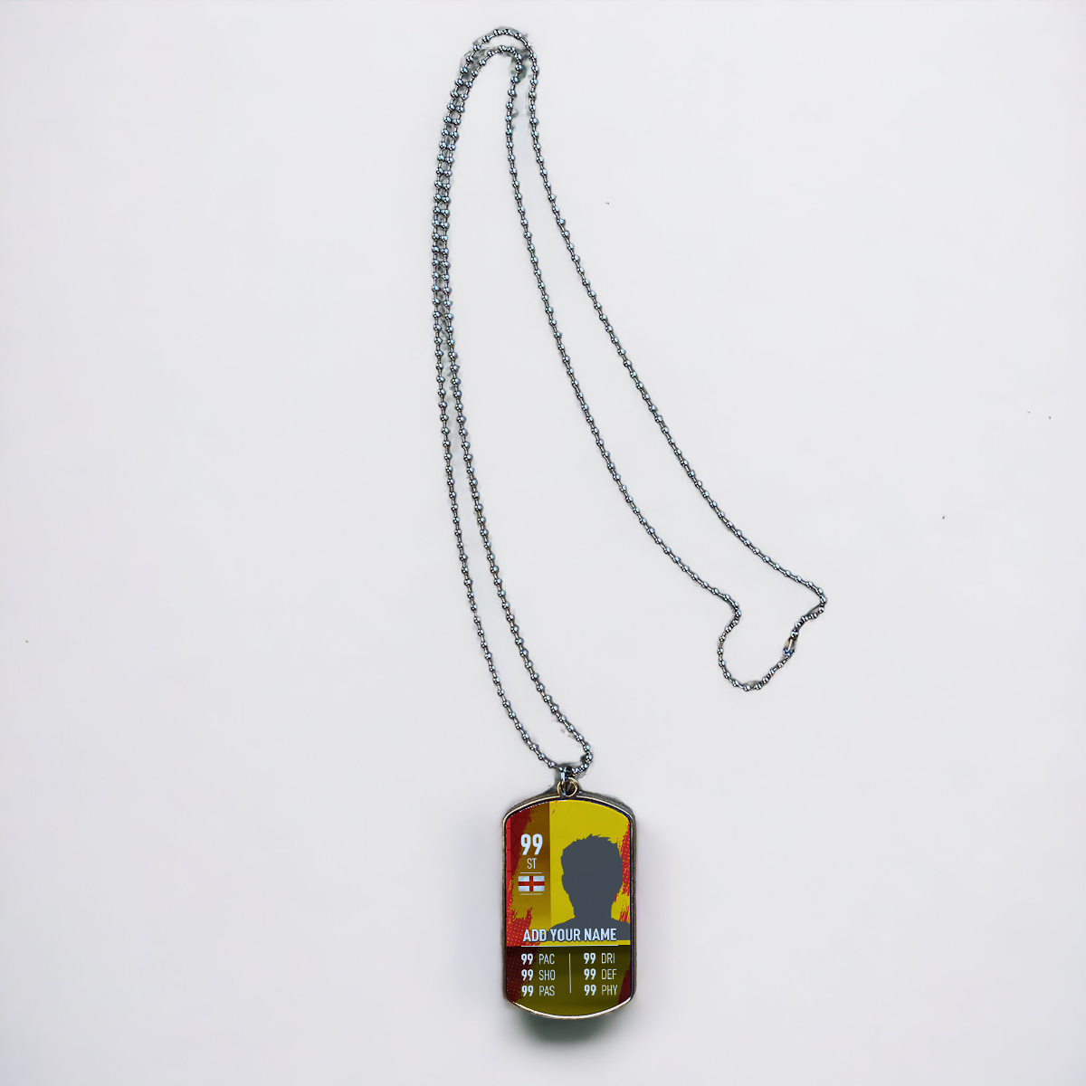 Yellow Strip Background Football ID Tag Necklace - shopquality4u
