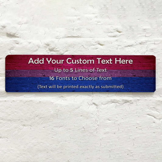 Bisexual Pride Flag Glossy Metal Plaque - shopquality4u