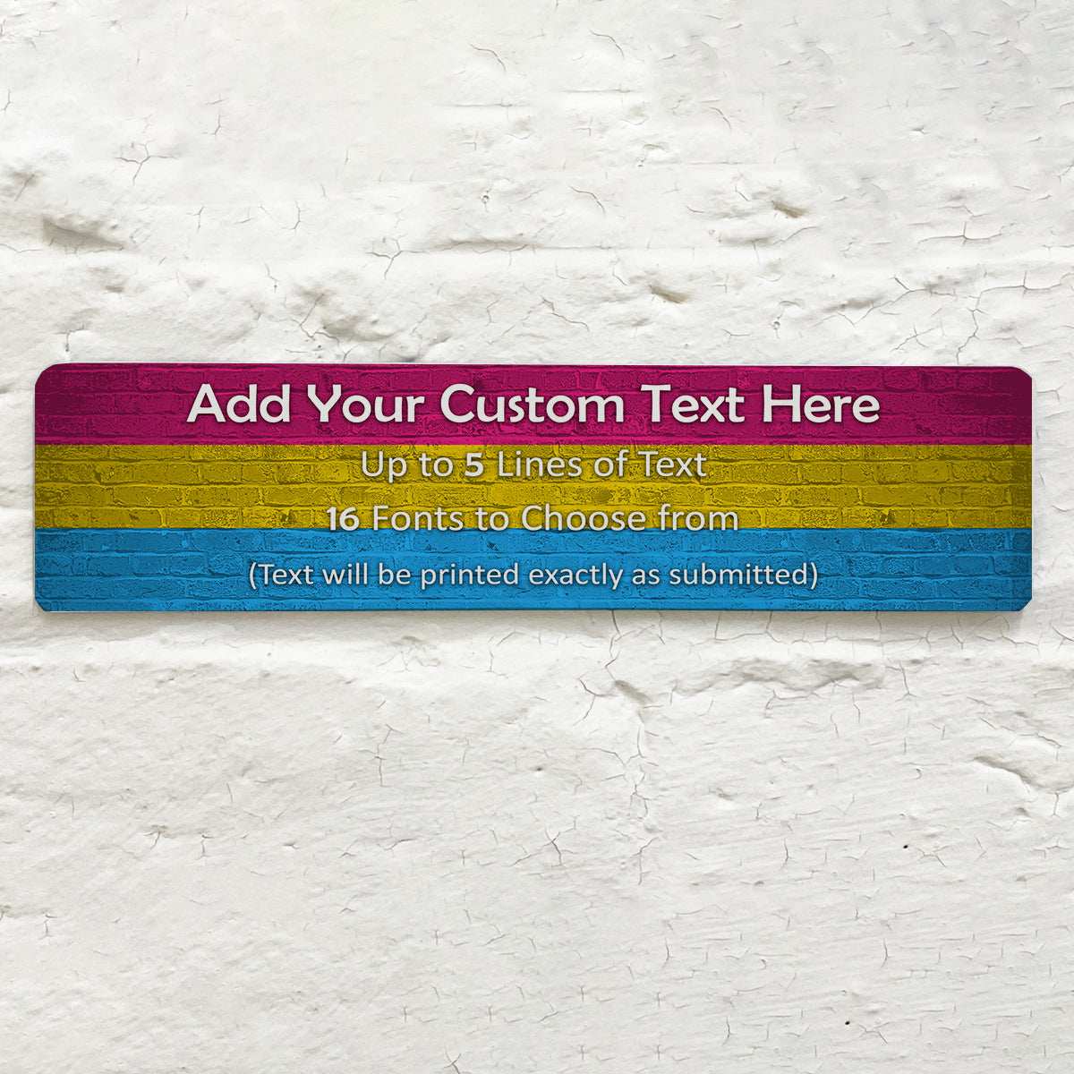 Pansexual Pride Flag Glossy Metal Plaque - shopquality4u