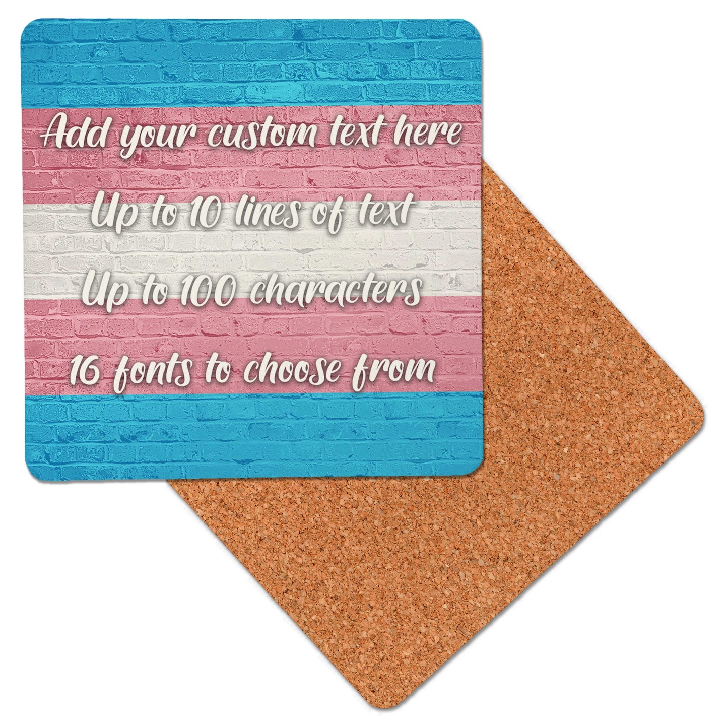 Trans Pride Flag Wooden Coasters - shopquality4u