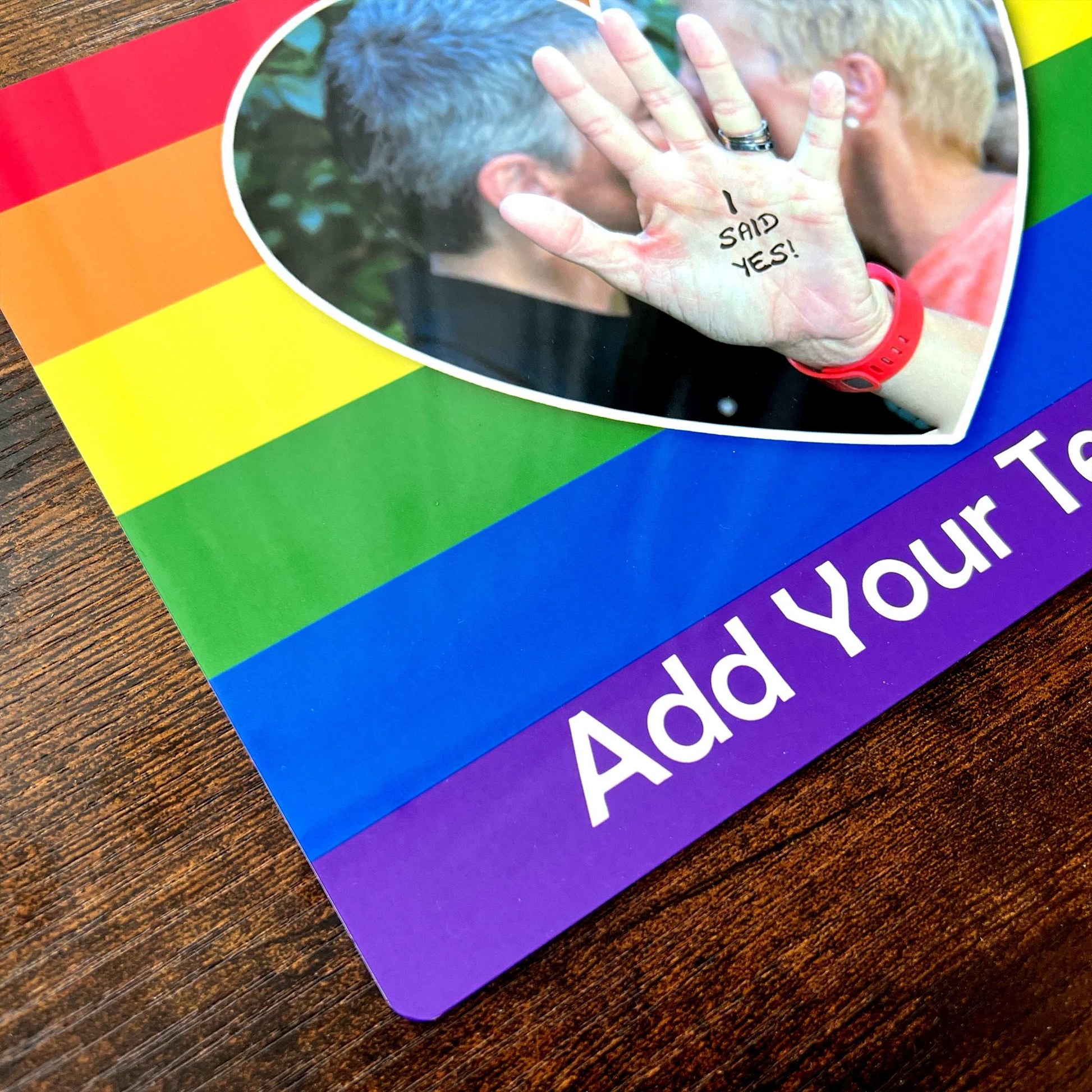 Pride Metal Rainbow Flag (Photo & Text) Metal Sign - shopquality4u
