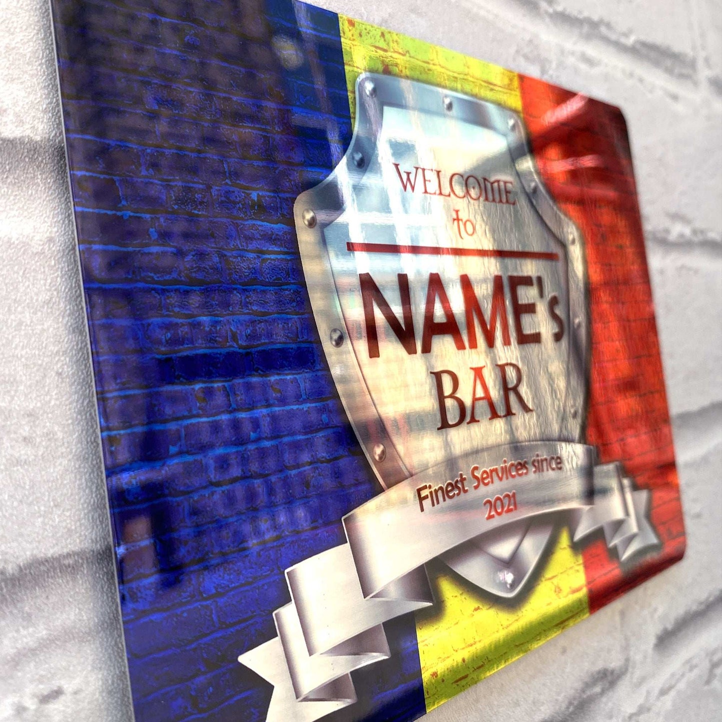 Romanian Flag Mirror Finish Sign - shopquality4u