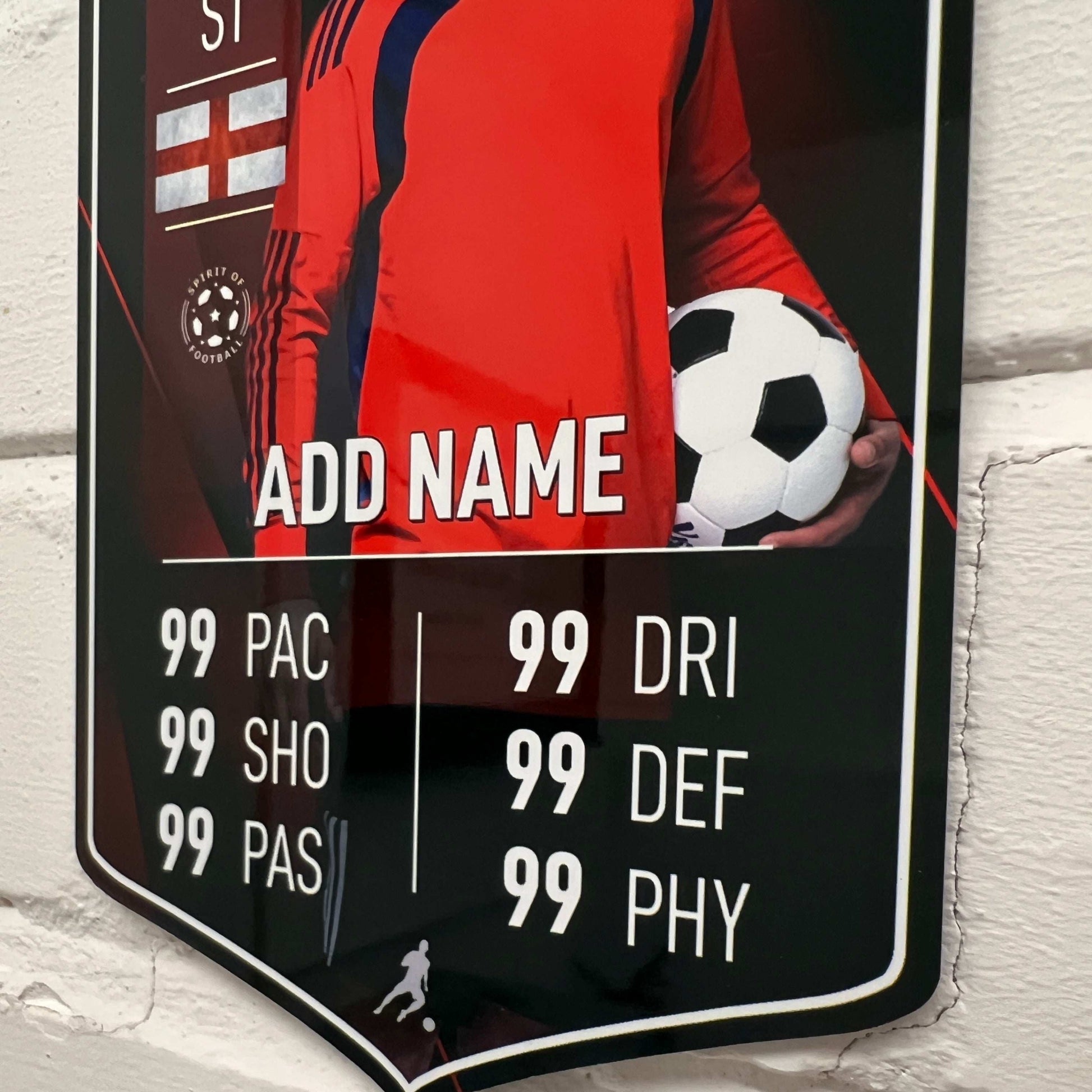 Black Red Football Card Player Stats Shield - shopquality4u