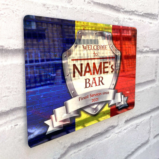 Romanian Flag Mirror Finish Sign - shopquality4u