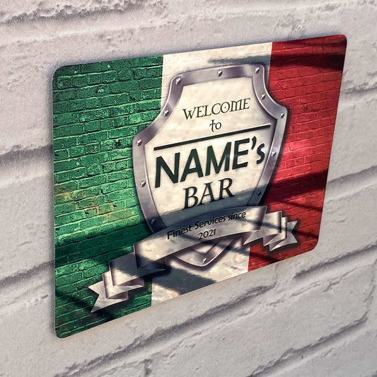 Italian Flag Mirror Finish Sign - shopquality4u