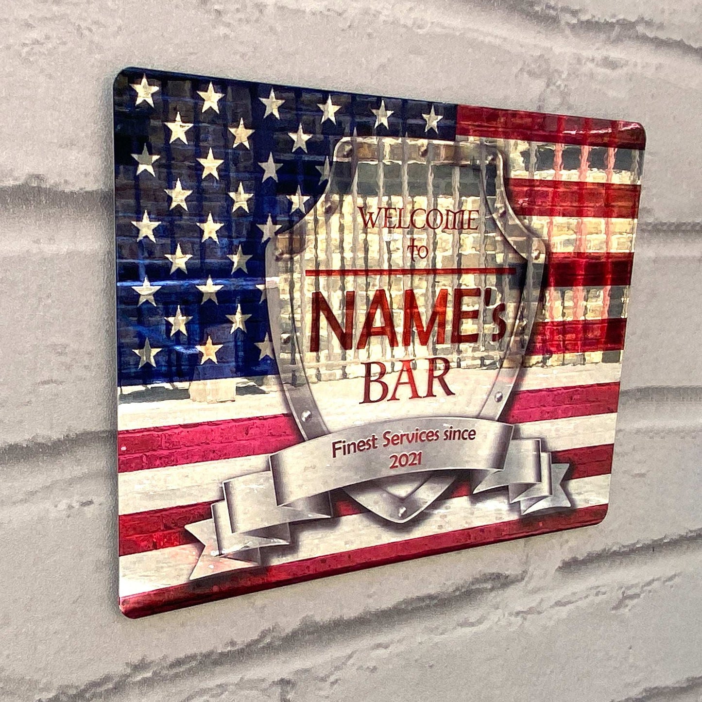 American Flag Mirror Finish Sign - shopquality4u