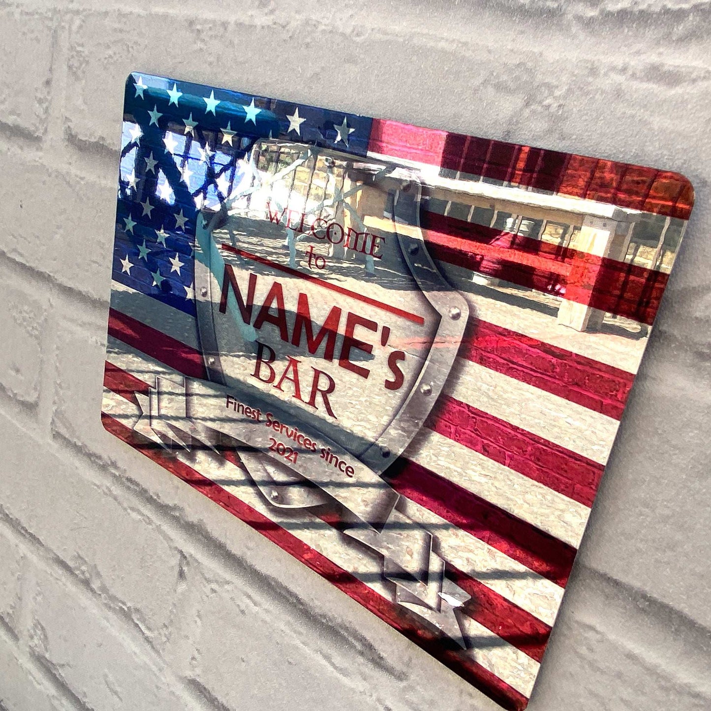 American Flag Mirror Finish Sign - shopquality4u