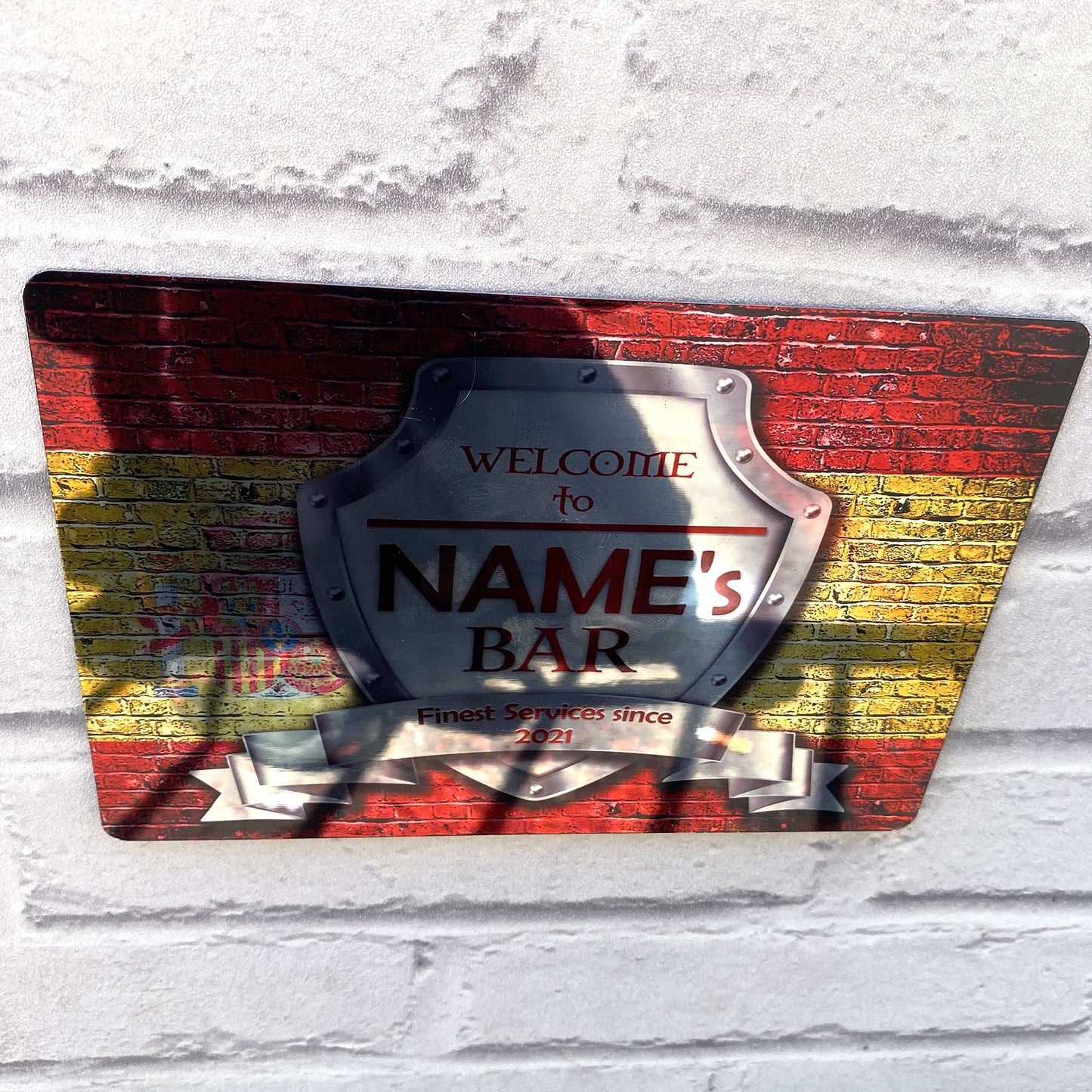 Spanish Flag Mirror Finish Sign - shopquality4u