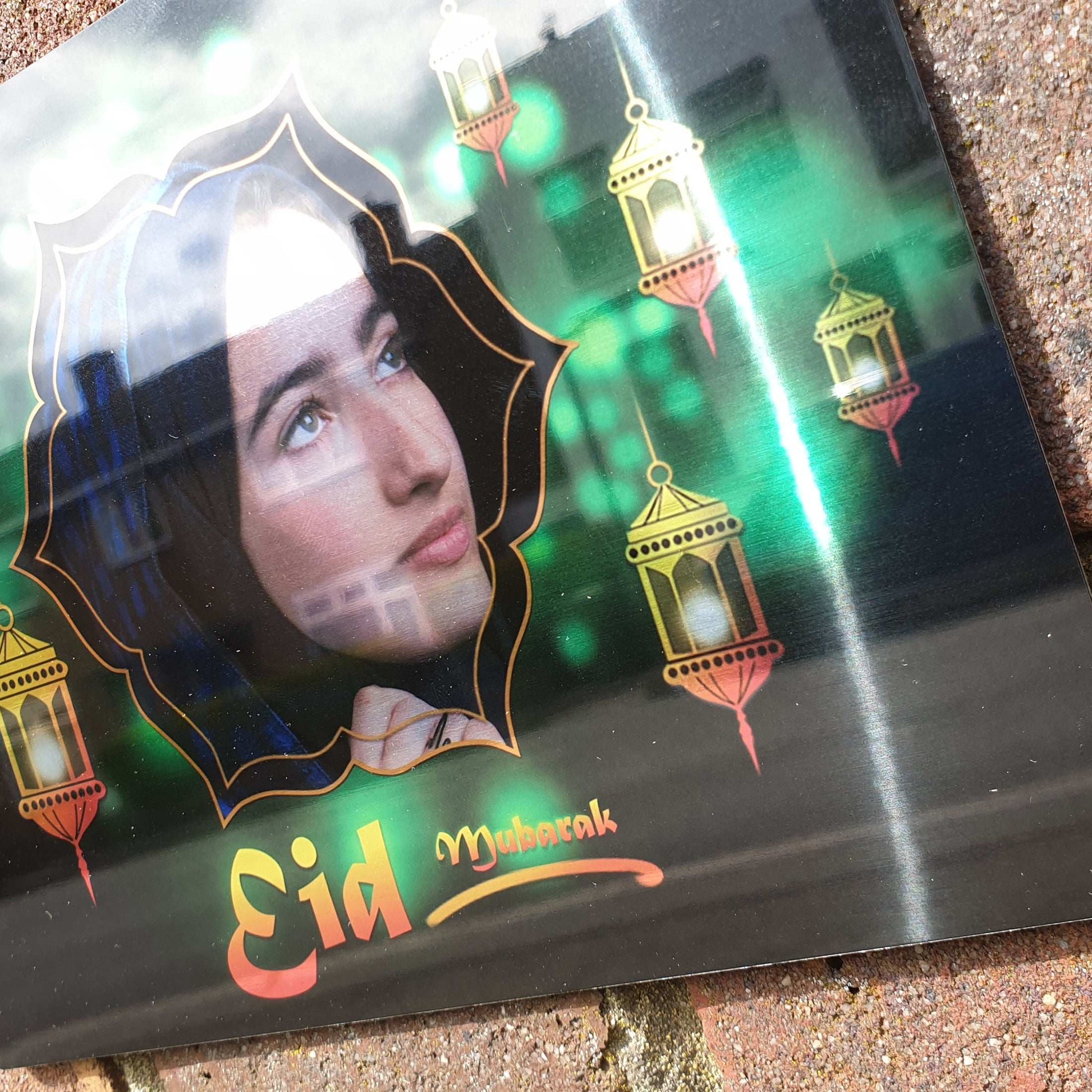 Personalised Eid Mubarak Mirror Metal Sign - Add Your Custom Photo - shopquality4u