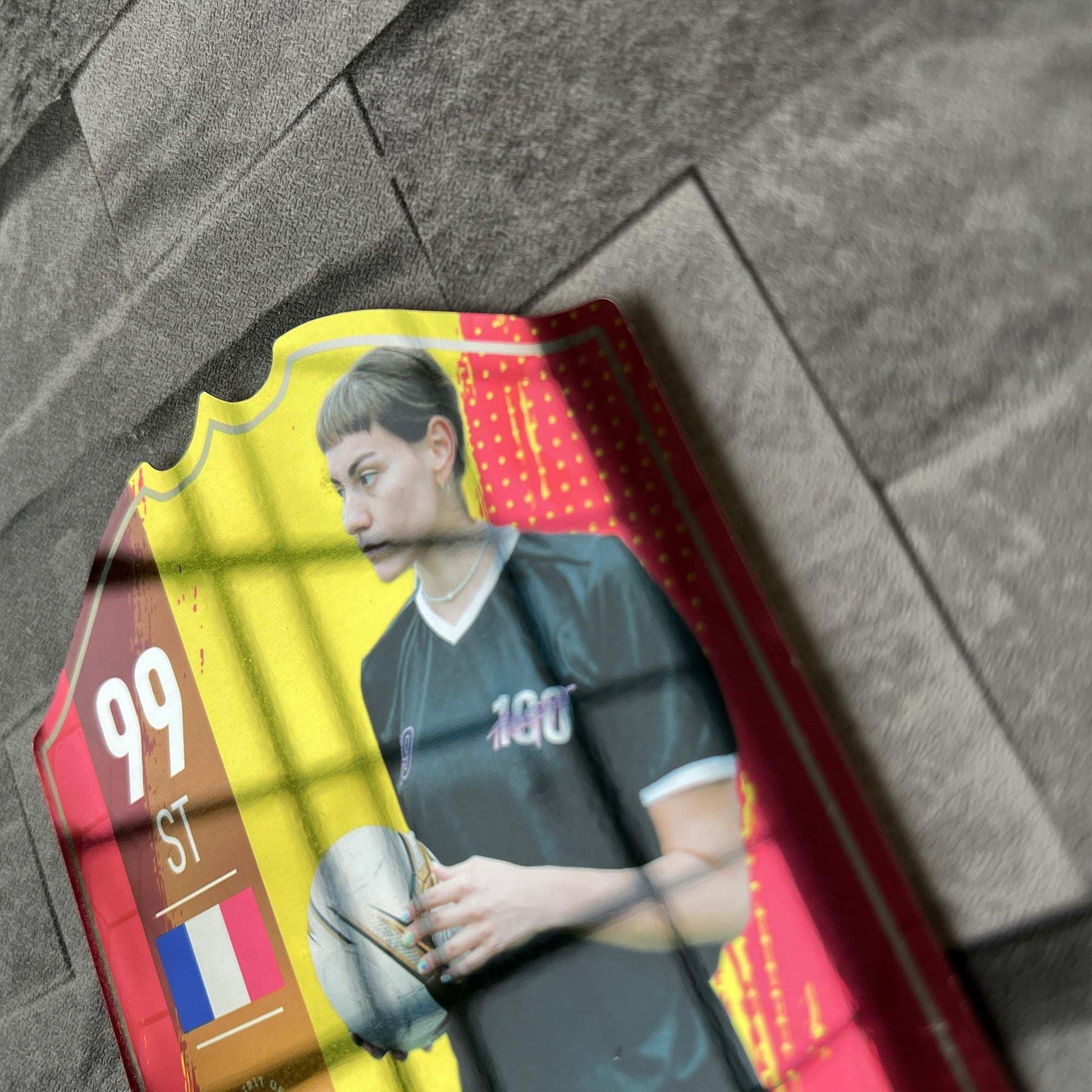 Yellow Strip Mirror Football Card Player Stats Shield - shopquality4u