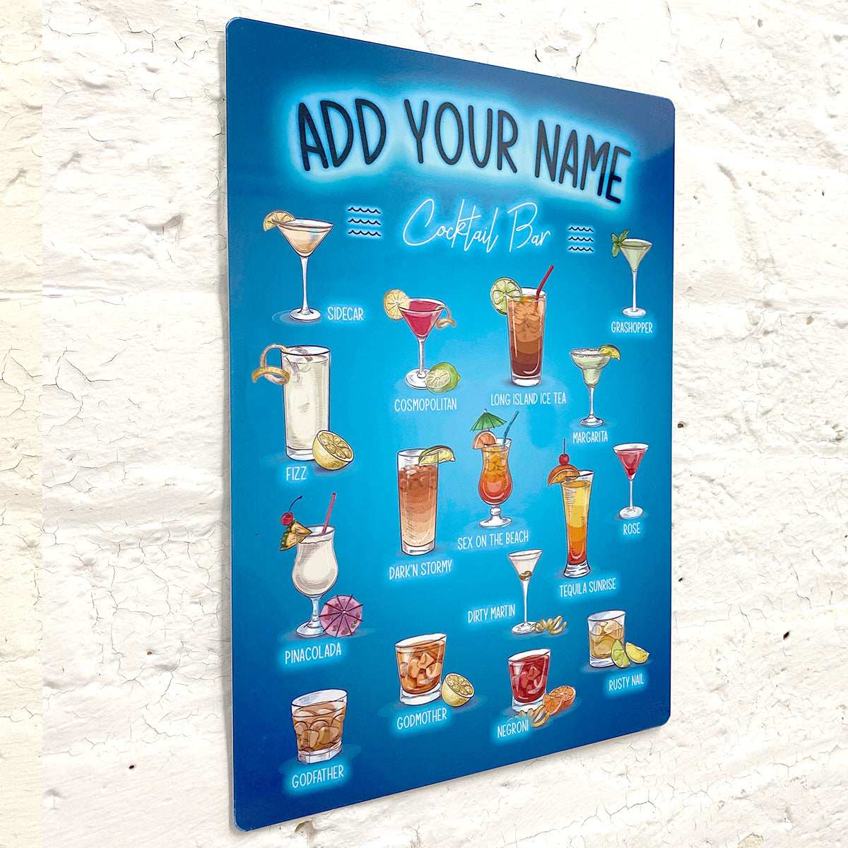 Cocktail Bar Menu Metal Sign - shopquality4u