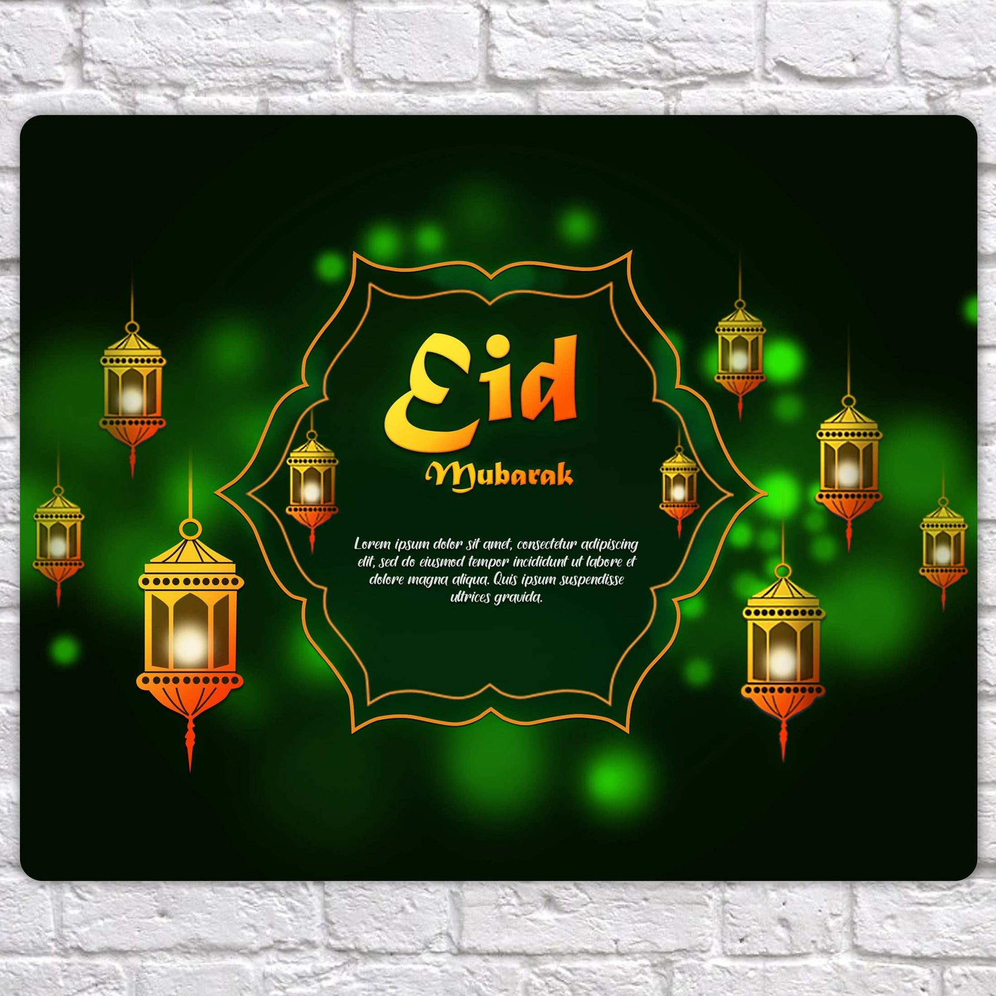 Personalised Eid Mubarak Mirror Metal Sign - Add Your Custom Text - shopquality4u