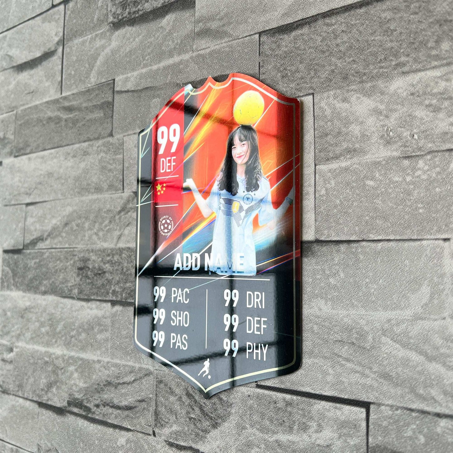 Red Mirror Football Card Player Stats Shield - shopquality4u