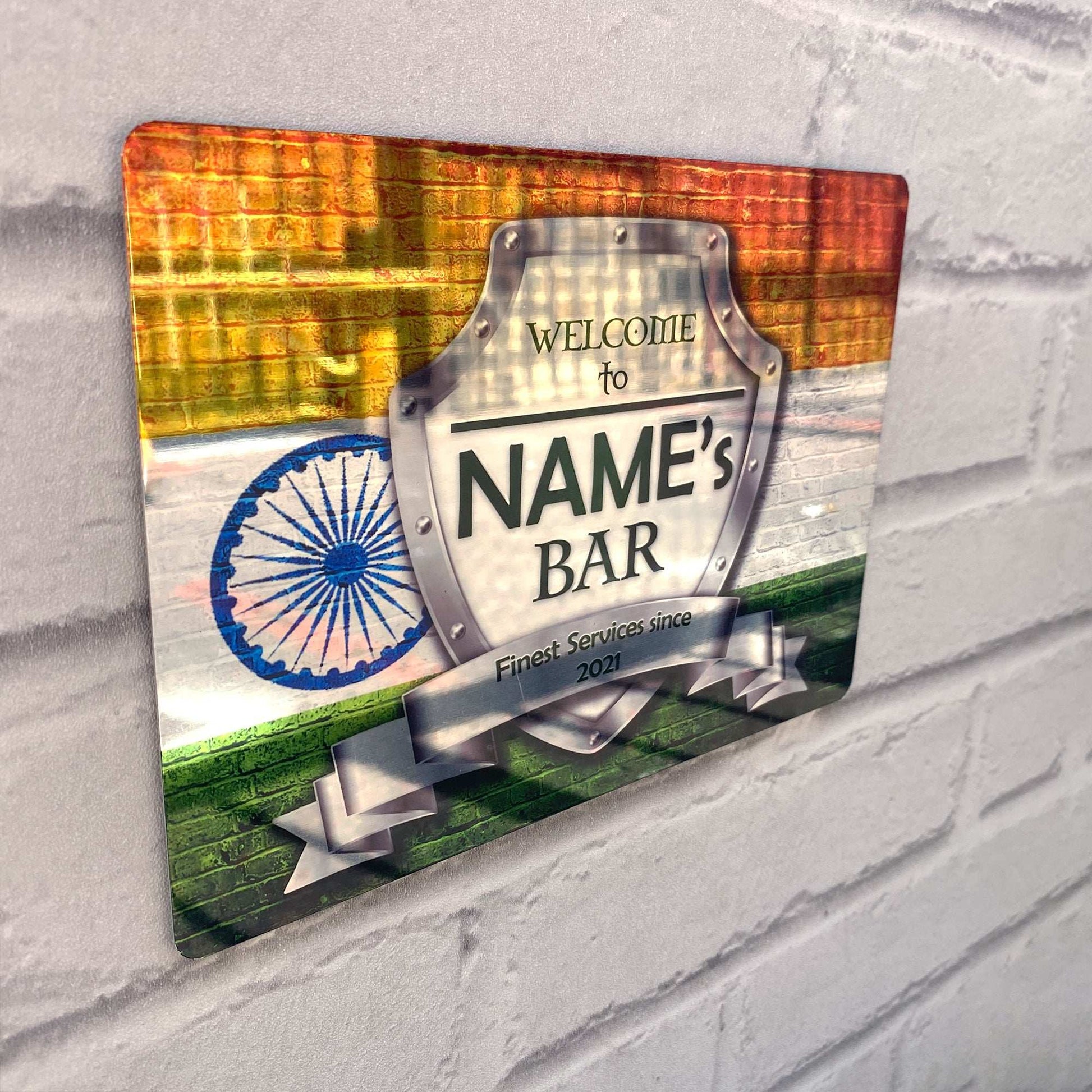 Indian Flag Mirror Finish Sign - shopquality4u
