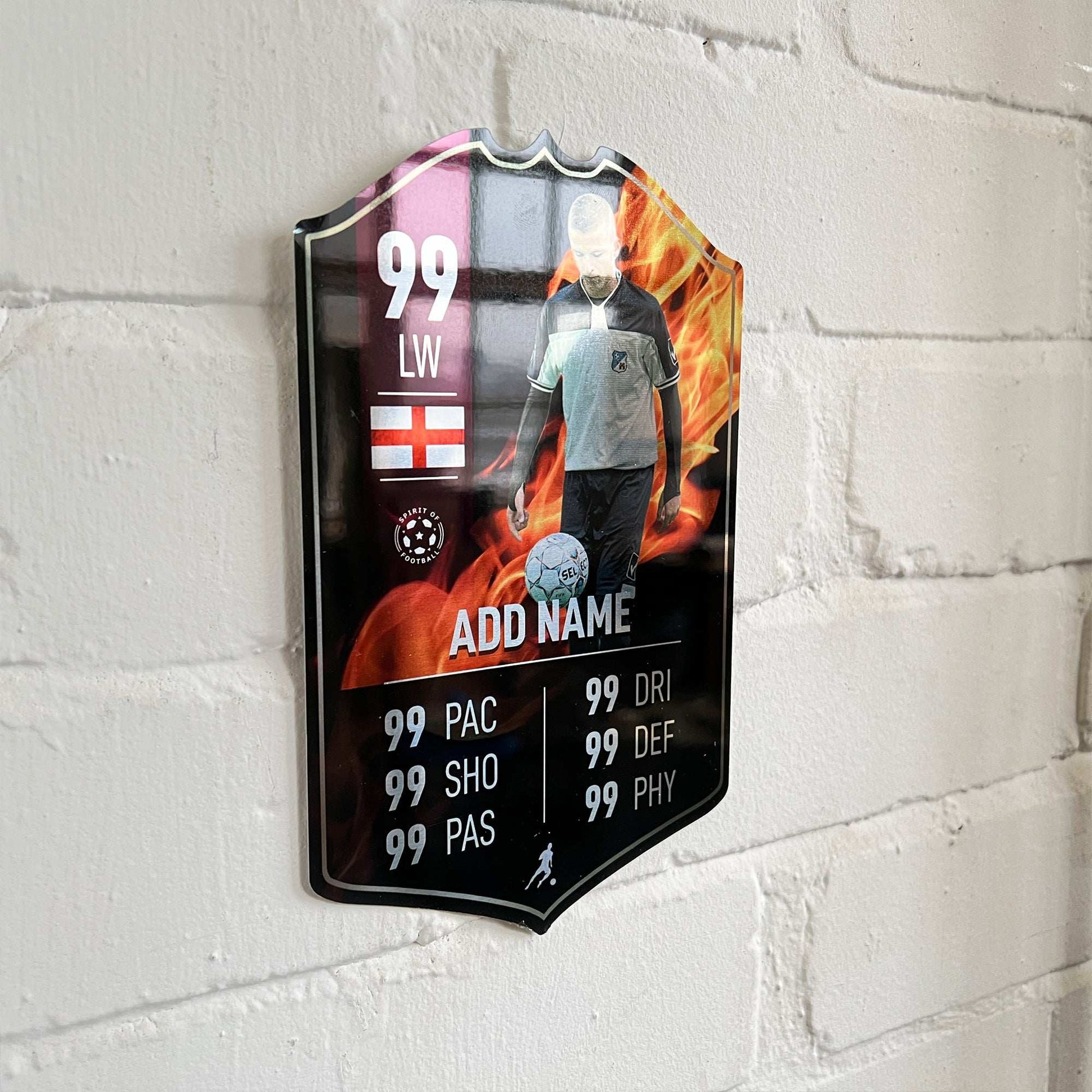 Fire Mirror Football Card Player Stats Shield - shopquality4u