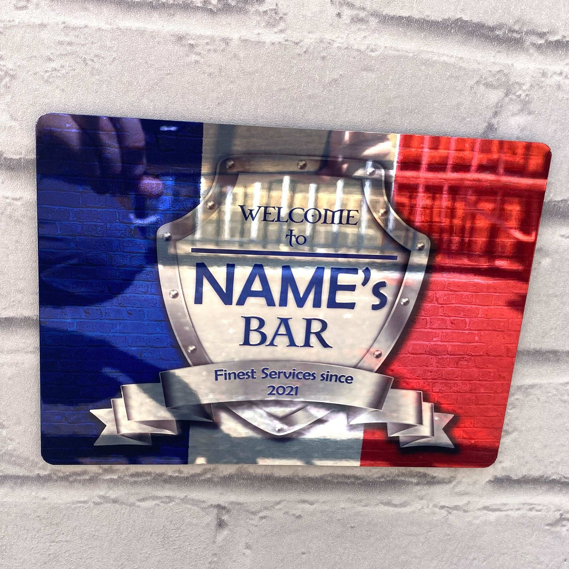 French Flag Mirror Finish Sign - shopquality4u