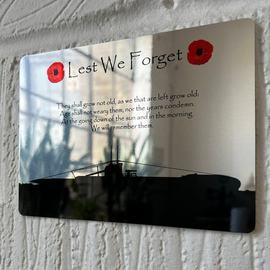 Submariners Lest we Forget Metal Mirror Sign