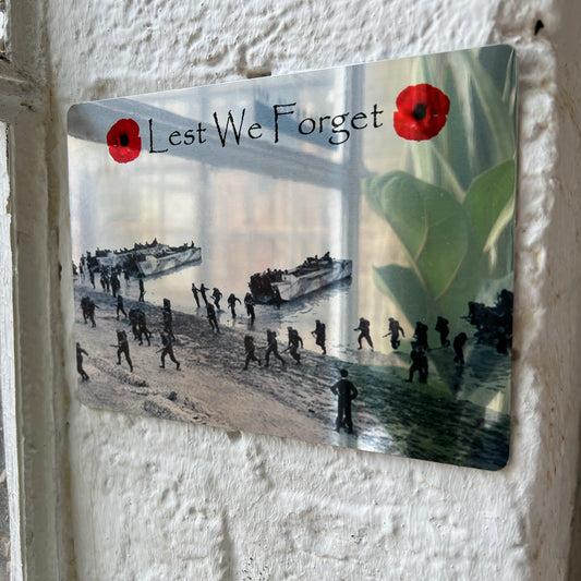 Normandy Lest we Forget Metal Mirror Sign