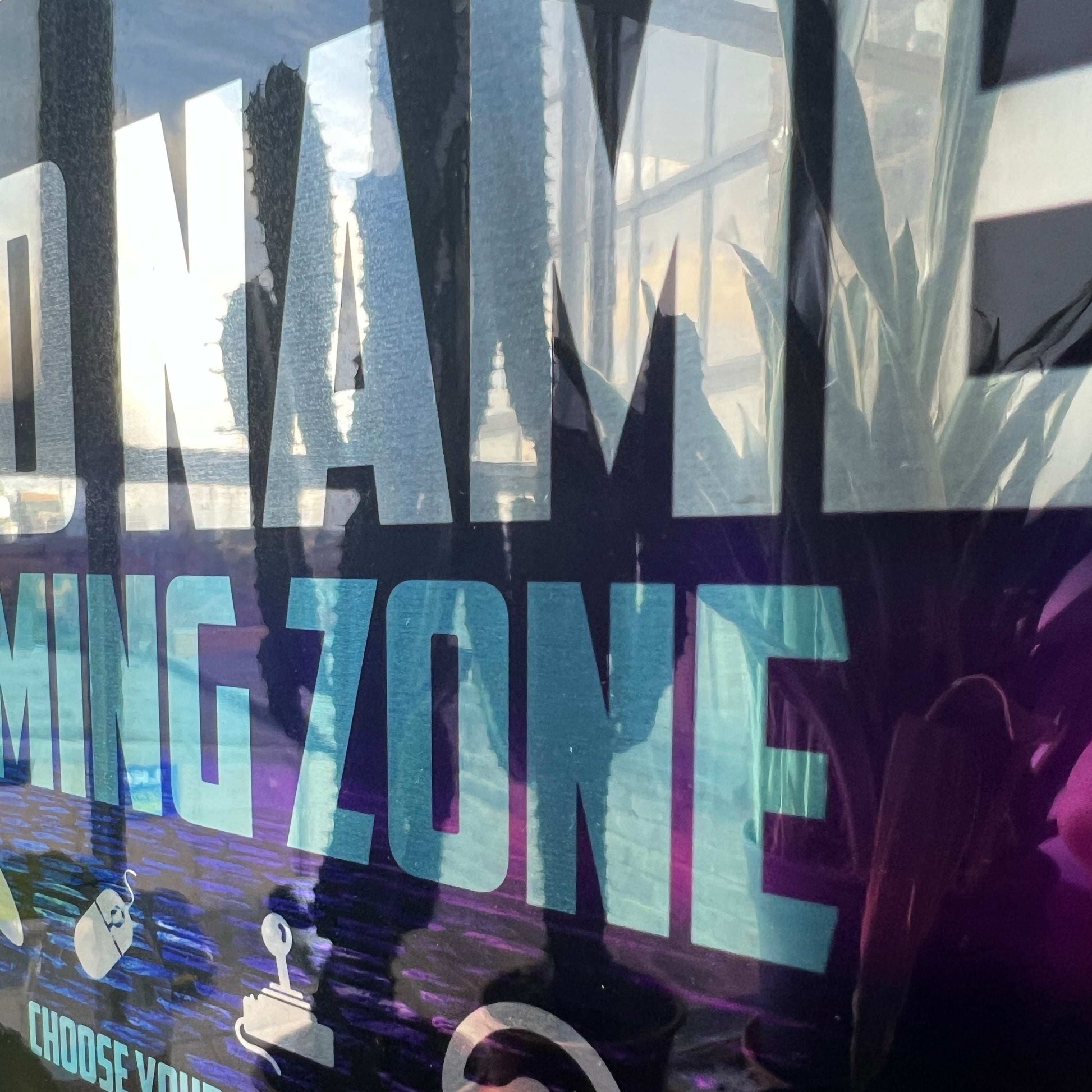 Personalised Metal Mirror Gamer Sign - Gaming Zone Bricks - shopquality4u