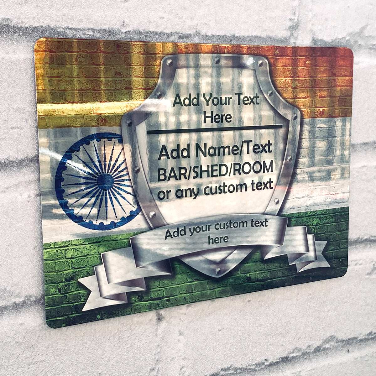Indian Flag Mirror Finish Sign - shopquality4u
