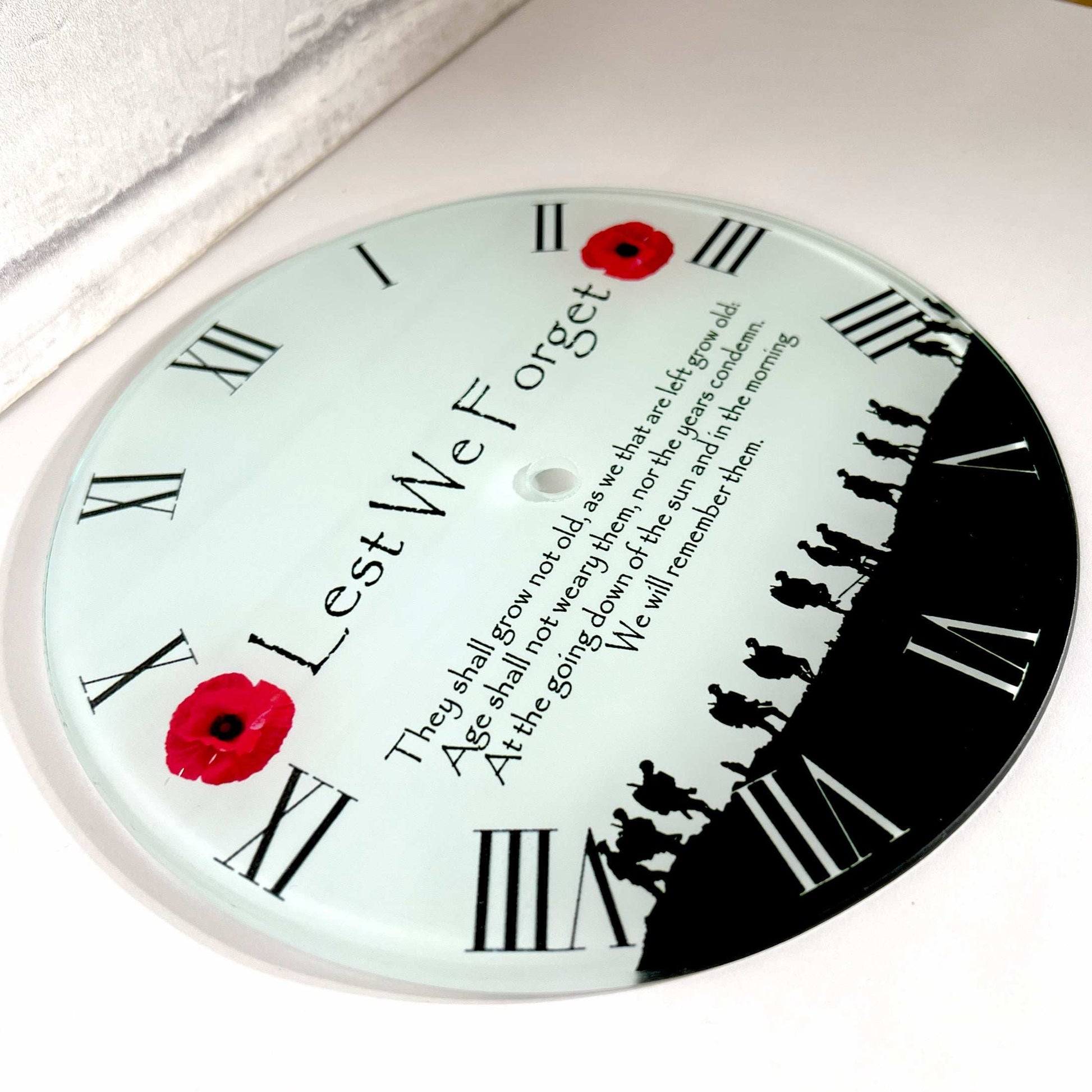 Round Wall Clock - Military Poppy Themed - shopquality4u