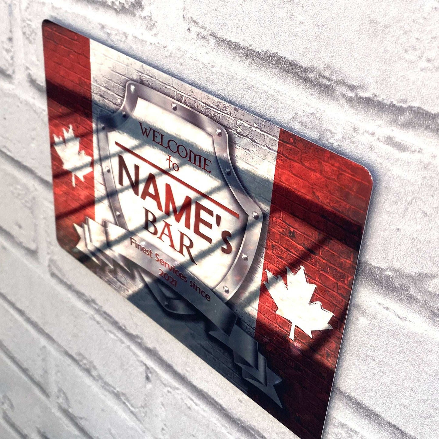 Canadian Flag Mirror Finish Sign - shopquality4u