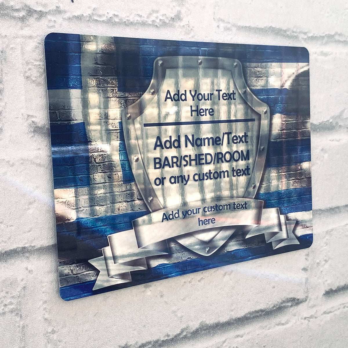 Greek Flag Mirror Finish Sign - shopquality4u