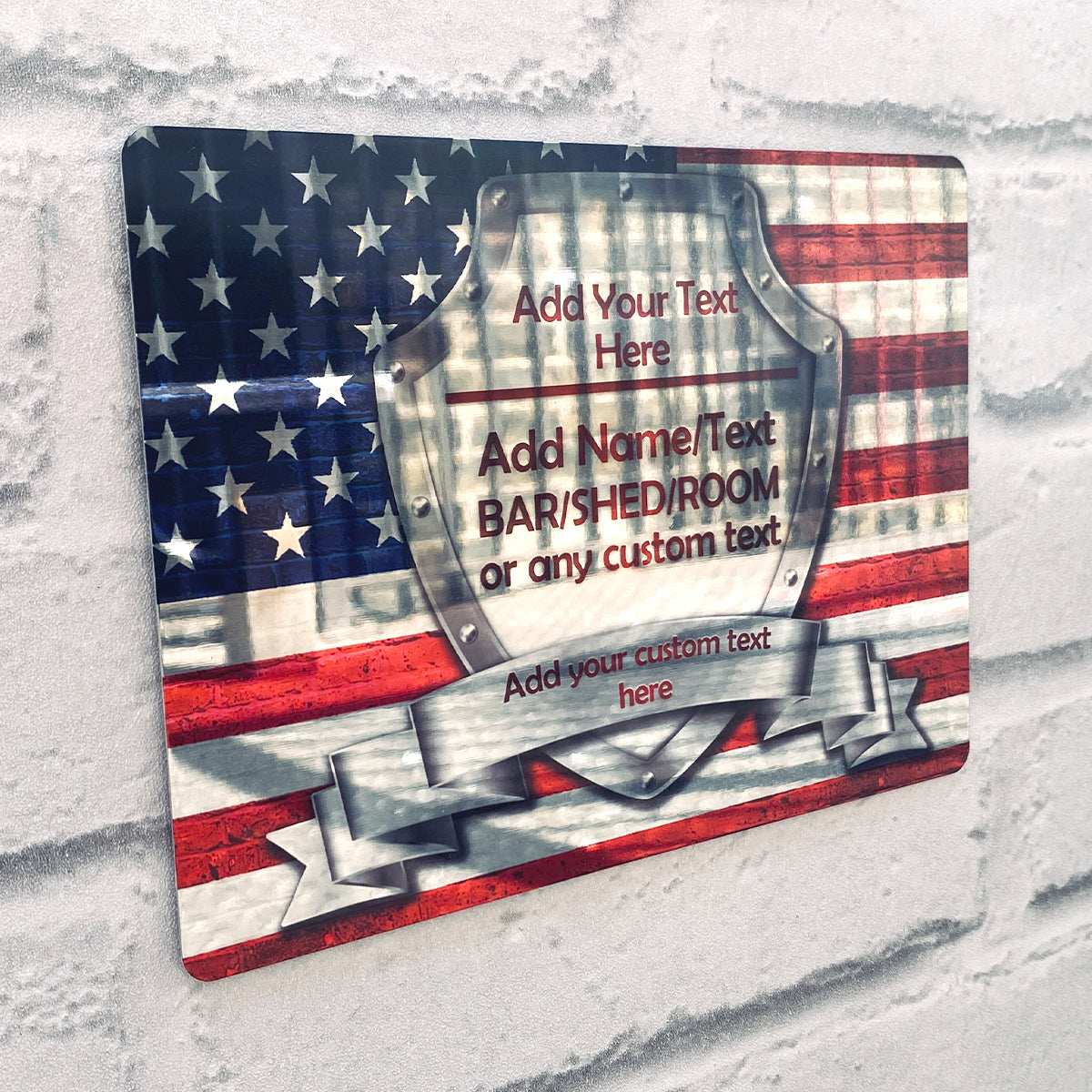 American Flag Mirror Finish Sign - shopquality4u