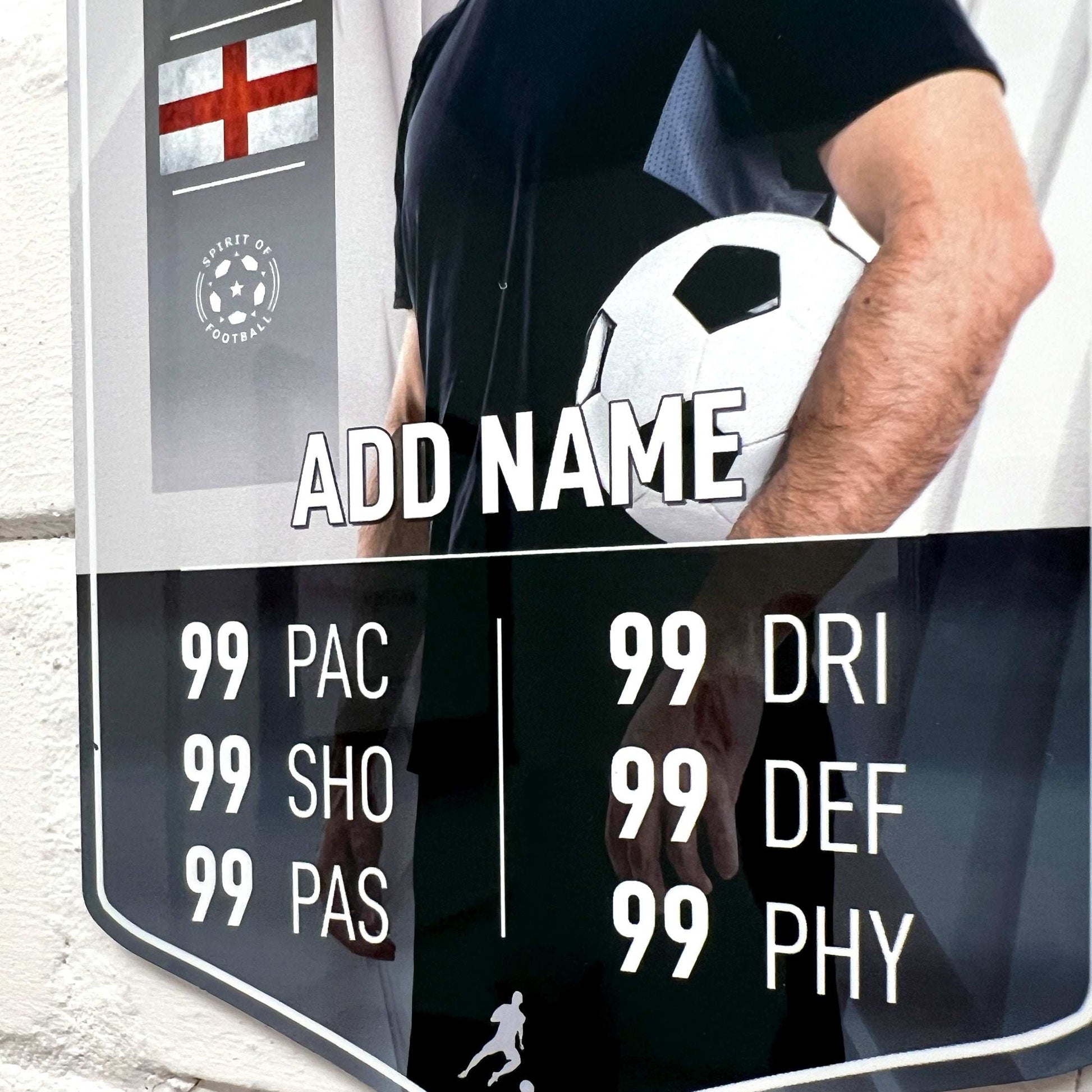 White Football Card Player Stats Shield - shopquality4u