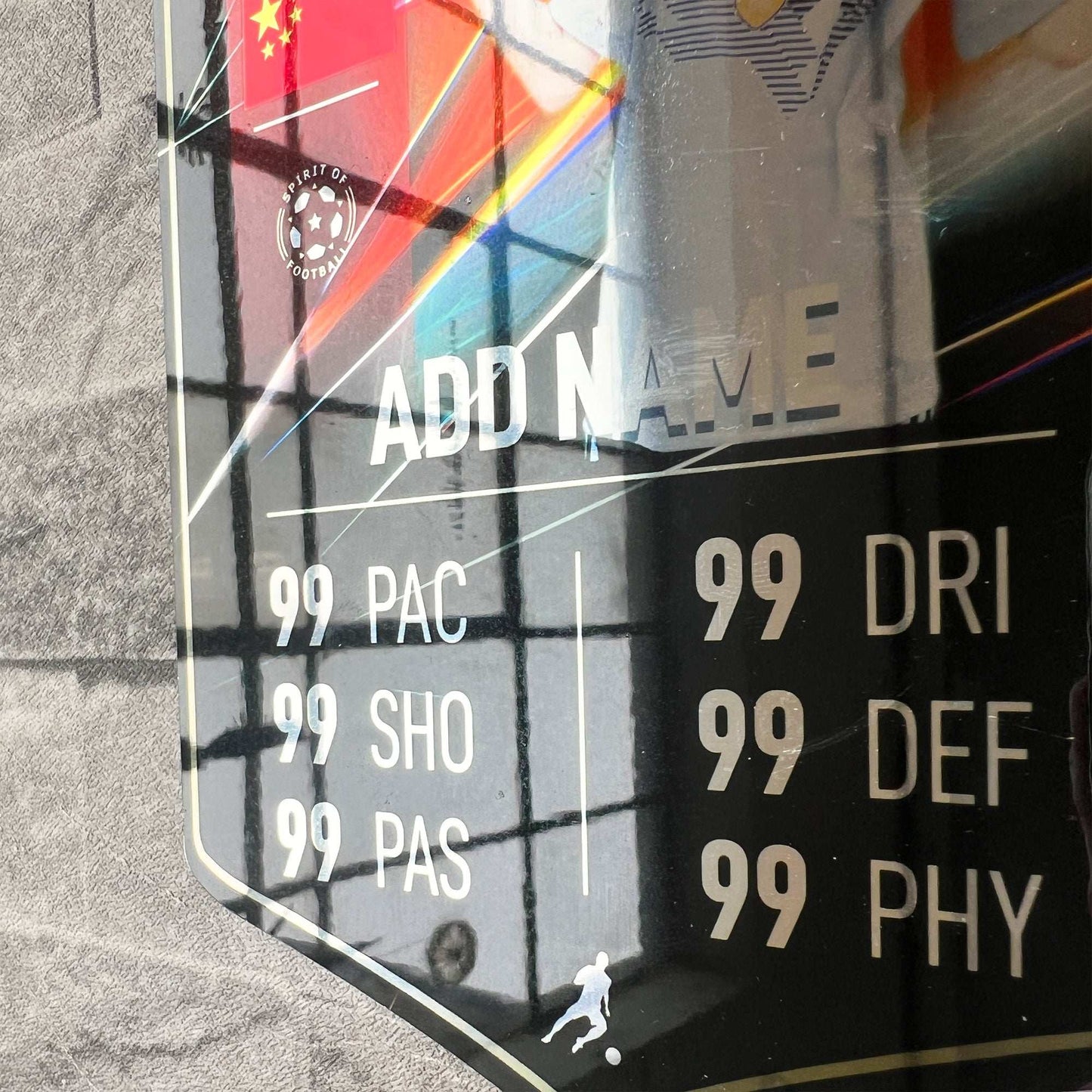 Red Mirror Football Card Player Stats Shield - shopquality4u