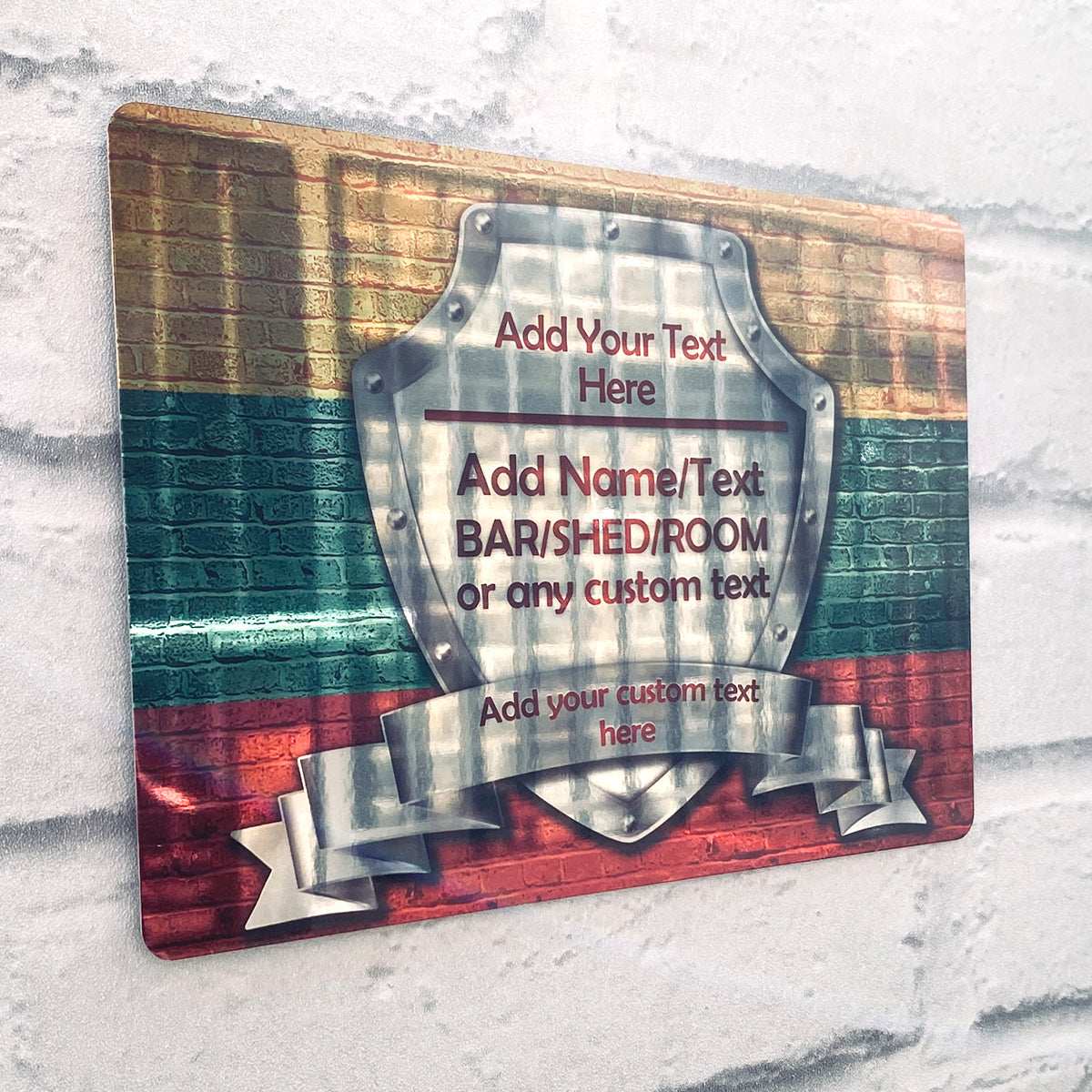 Lithuanian Flag Mirror Finish Sign - shopquality4u