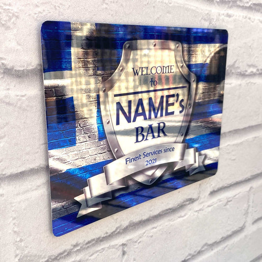 Greek Flag Mirror Finish Sign - shopquality4u