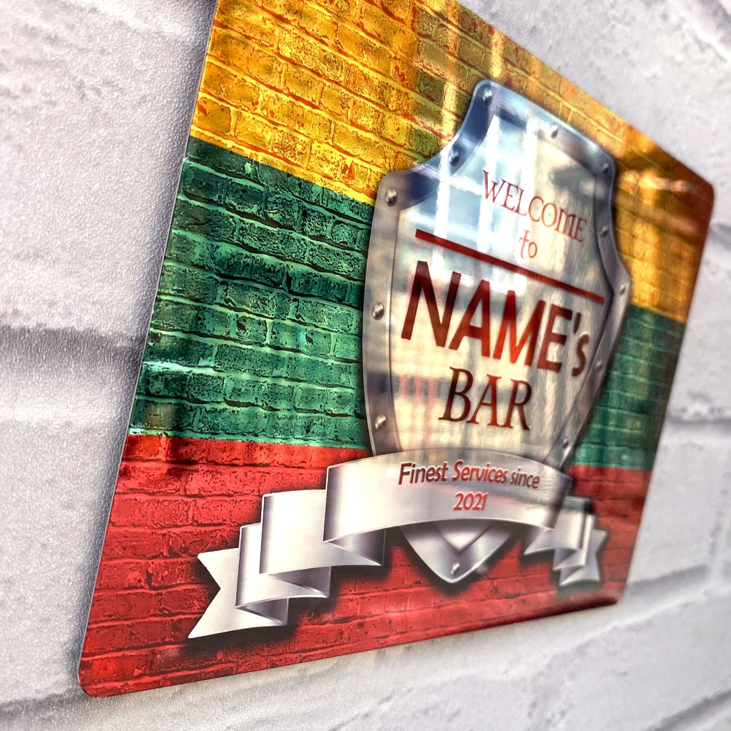 Lithuanian Flag Mirror Finish Sign - shopquality4u