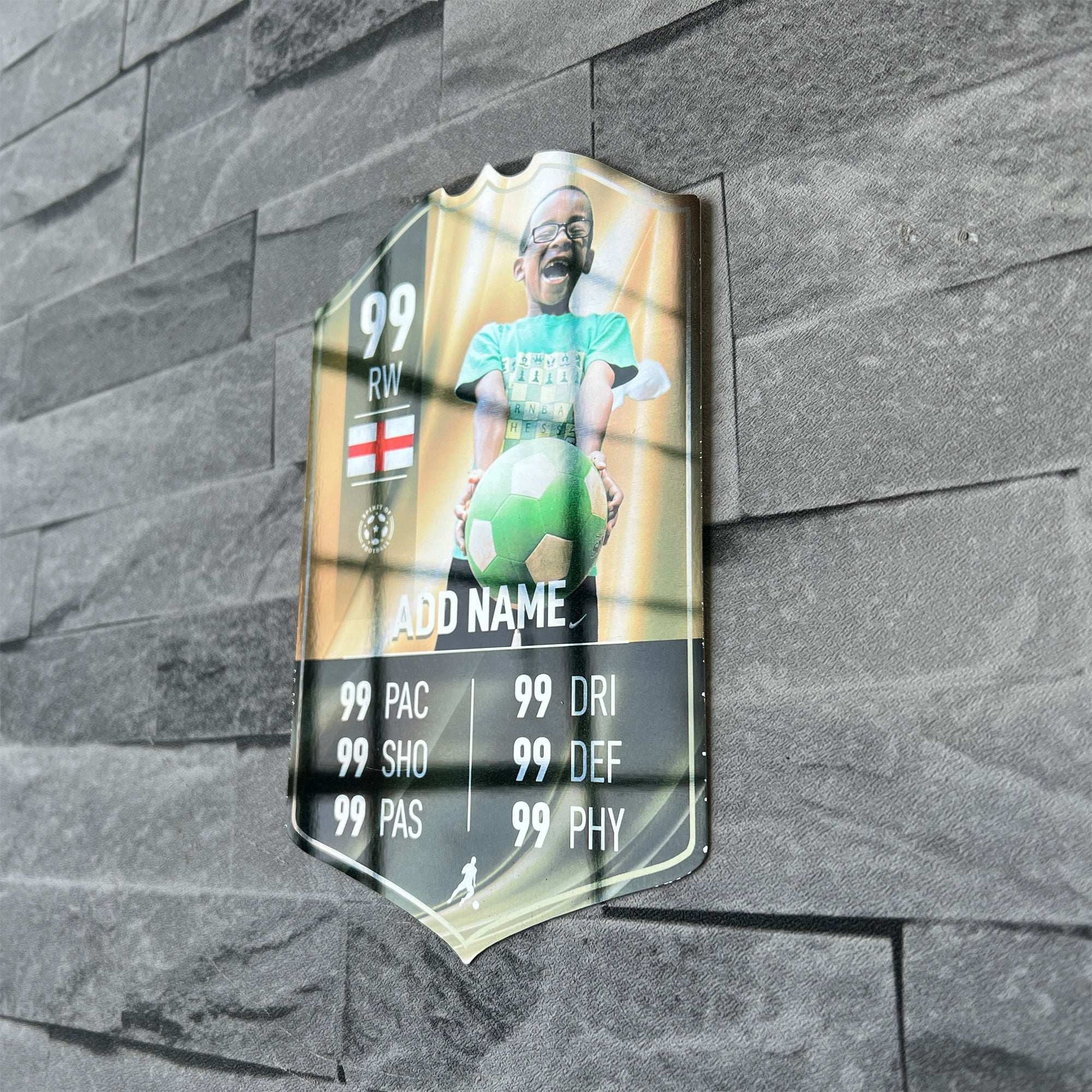 Gold Mirror Football Card Player Stats Shield - shopquality4u