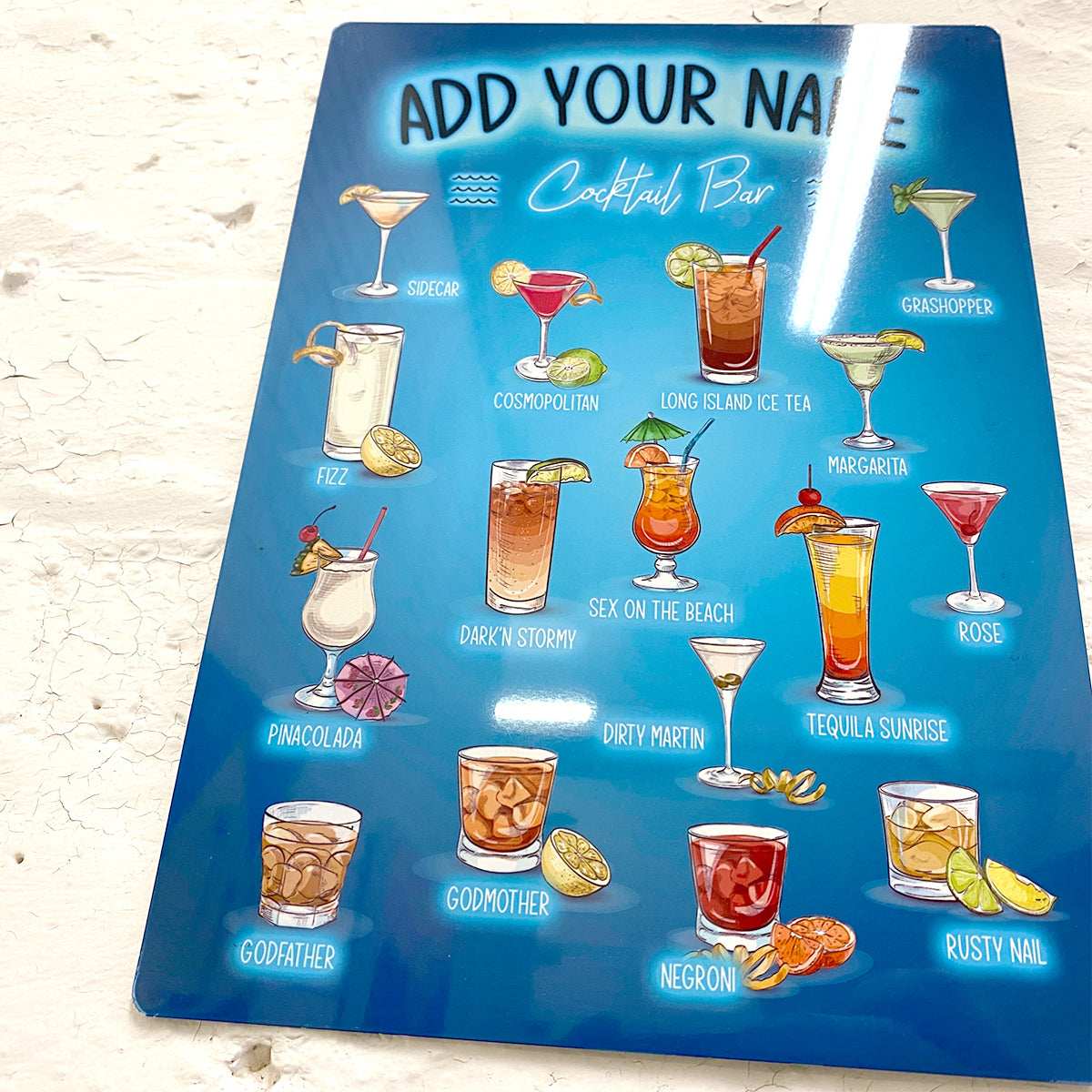 Cocktail Bar Menu Metal Sign - shopquality4u