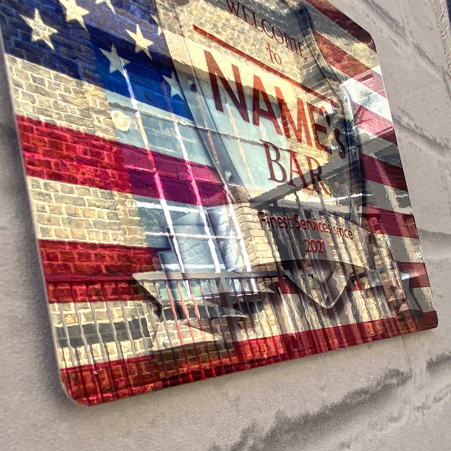 American Flag Mirror Finish Sign - shopquality4u